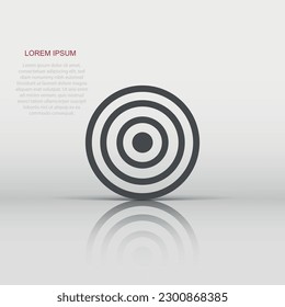 Vector target aim icon in flat style. Darts game sign illustration pictogram. Success business concept.