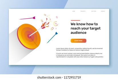 Vector target audience illustration and template for web banner or landing page