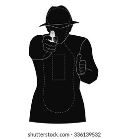 vector target black silhouette of man. best for practicing aiming