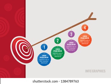 vector target board infographic template. vector infographic template. arrow and target board infographic template