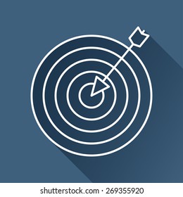Vector  target with dart icon  isolated outline. Eps10