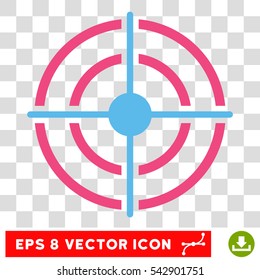 Vector Target EPS vector pictograph. Illustration style is flat iconic bicolor pink and blue symbol on a transparent background.