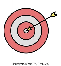 Vector Target Filled Outline Icon Design
