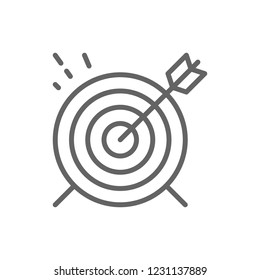 Vector target, goal line icon. Symbol and sign illustration design. Isolated on white background