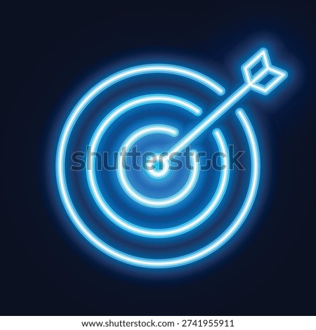 Vector Target Icon With Neon Style Background
