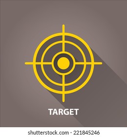 vector target icons . vector flat orange target on grey background. design element for web and logo design