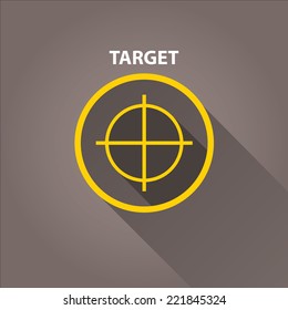 vector target icons . vector flat orange target on grey background. design element for web and logo design