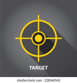 vector target icons . vector flat orange target on black background. design element for web and logo design