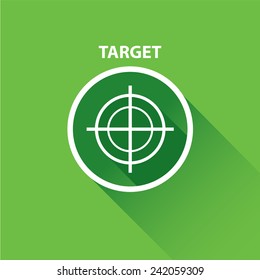 vector target icons . vector flat white target on green background. design element for web and logo design