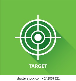 vector target icons . vector flat white target on green background. design element for web and logo design