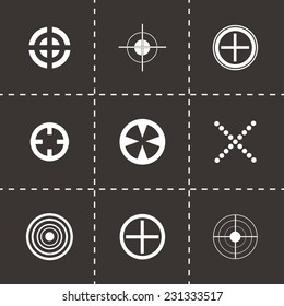 Vector target icons set on black background