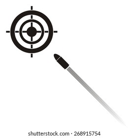 Vector target practice symbols with target and bullet
