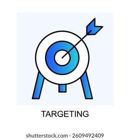 Vector for Targeting. A minimalist design illustrating the process of targeting specific customer groups for effective marketing with editable stroke.