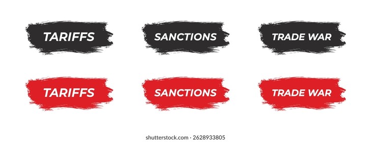 Vector Tariffs Sanctions Trade War In Grungy