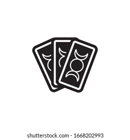 Icono de tarjetas de tarot vectoriales. Ilustración plana de tarjetas aisladas en fondo blanco. Símbolo de signo de ilustración vectorial de icono.