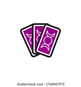 Vector tarot cards icon. Flat illustration of cards  isolated on white background. Icon vector illustration sign symbol.