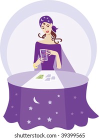 Vector tarot fortune teller