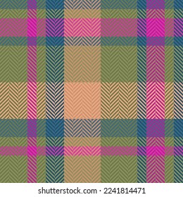 Vector tartan pattern. Background check plaid. Texture fabric textile seamless in orange and pink colors.