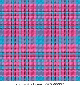 Vector tartan seamless. Pattern background fabric. Textile check plaid texture in cyan and red colors.