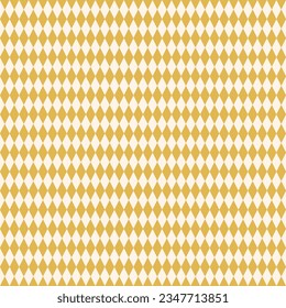 Vector tartan seamless pattern. Octoberfest festival ornament in yellow mustard and white colors. Checkered texture. Traditional background pattern with small rhombuses grid, diamonds. Repeat design