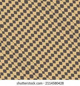 Image vectorielle motif harmonieux de tartan. Décor traditionnel en plaid aux couleurs marron et jaune. Texture textile rétro vintage. Motif élégant d'arrière-plan d'automne avec petits losanges en diagonale. Conception répétée