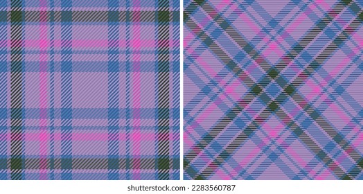 Vektortartan nahtlos. Plaid Textil Check. Muster-Stoffhintergrund Textur in Set.