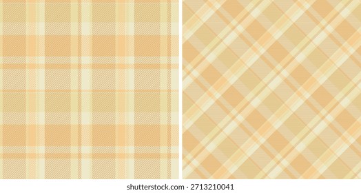 Tejido de tartán de Vector de fondo de textura de tela con un patrón a cuadros sin costuras. Conjunto en colores claros para ideas de atuendo de pantalones.