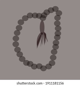 Vector tasbih dark gray color on light gray background