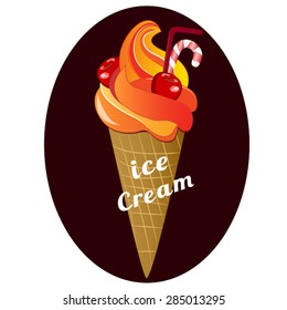 vector tasty  colorful ice cream