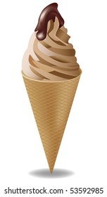 vector tasty ice cream with chocolate
