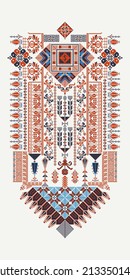Vector tatreez ornament, traditional Palestinian embroidery pattern