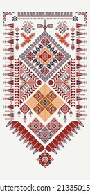 Vector tatreez ornament, traditional Palestinian embroidery pattern