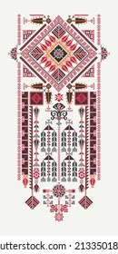 Vector tatreez ornament, traditional Palestinian embroidery pattern