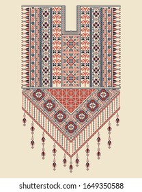 Vector Tatreez pattern design with Palestinian traditional embroidery motif