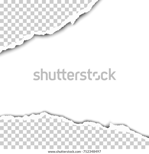 Vector\
tattered wide hole in sheet of transparent paper. White background\
of the resulting window. Template paper\
design.