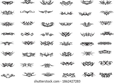 
Vector tattoo art, abstract patterns on the body.