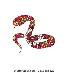 Tatuaje vectorial arte mano de serpiente mandala y sketch