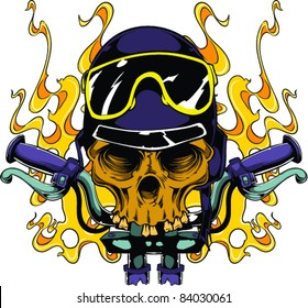 Vector Tattoo Biker Skull