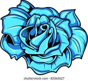 Vector Tattoo Blue Rose