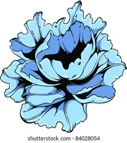Vector Tattoo Blue Rose