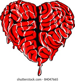 Vector Tattoo Brain Heart