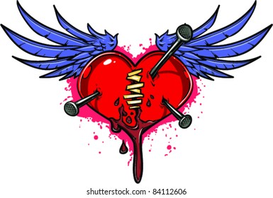 Vector Tattoo Broken Heart