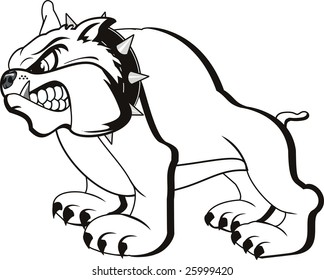 vector tattoo of  bulldog  very angry