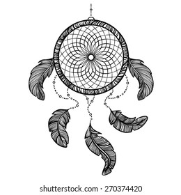 Vector Tattoo Dreamcatcher Illustration