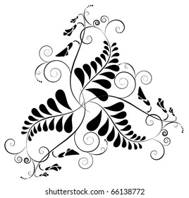 vector tattoo flower on background