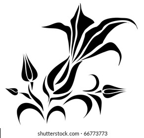 vector tattoo flower on background