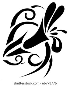 vector tattoo flower on background