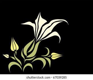 vector tattoo flower on background