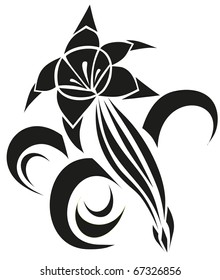 vector tattoo flower on background