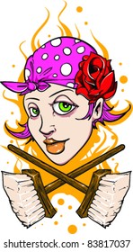 Vector Tattoo Girl